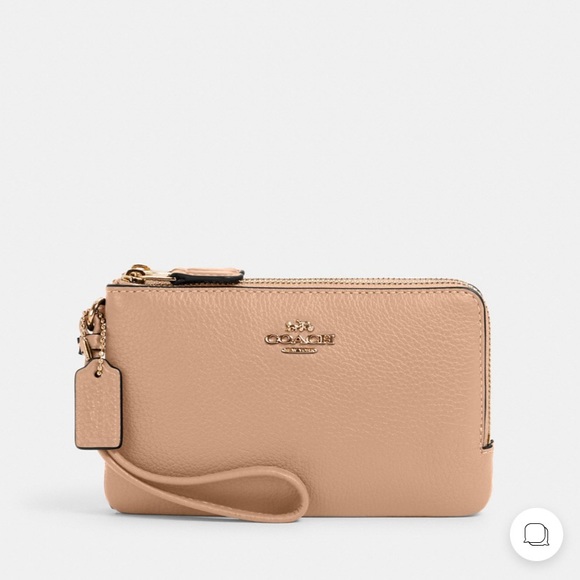 Coach Double corner zip wristlet in pebble leather - Picture 10 of 11